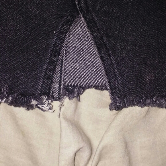 H&M Distressed Black Denim Skirt, sz 14 - Picture 3 of 5